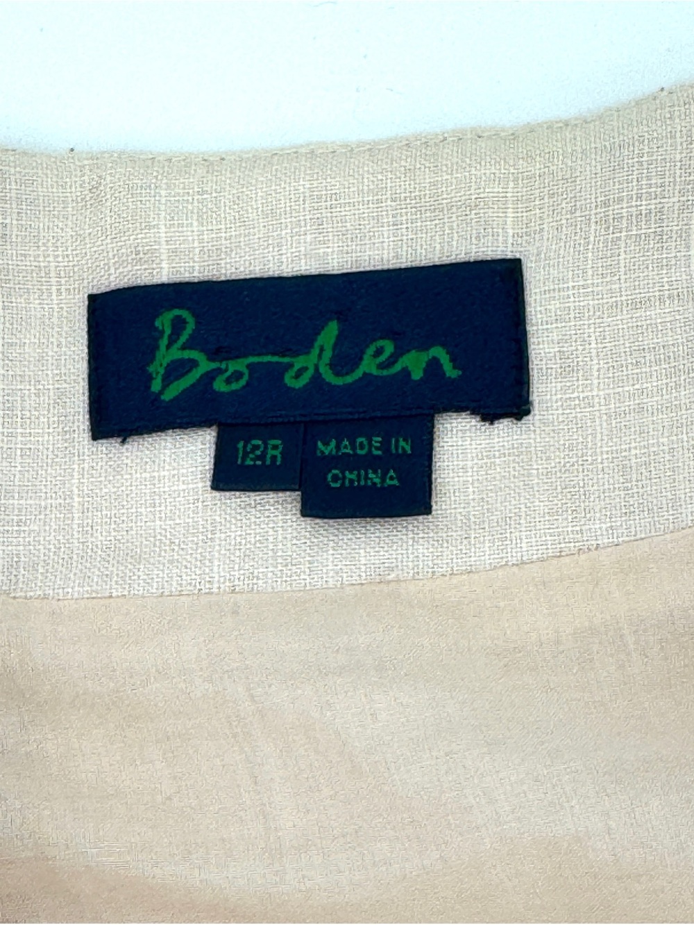 Boden soft pink Linen full flared Skirt with dark Pink Contrast Stitching - Picture 5 of 6